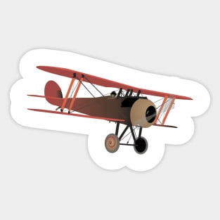 Red World War I Biplane Sticker